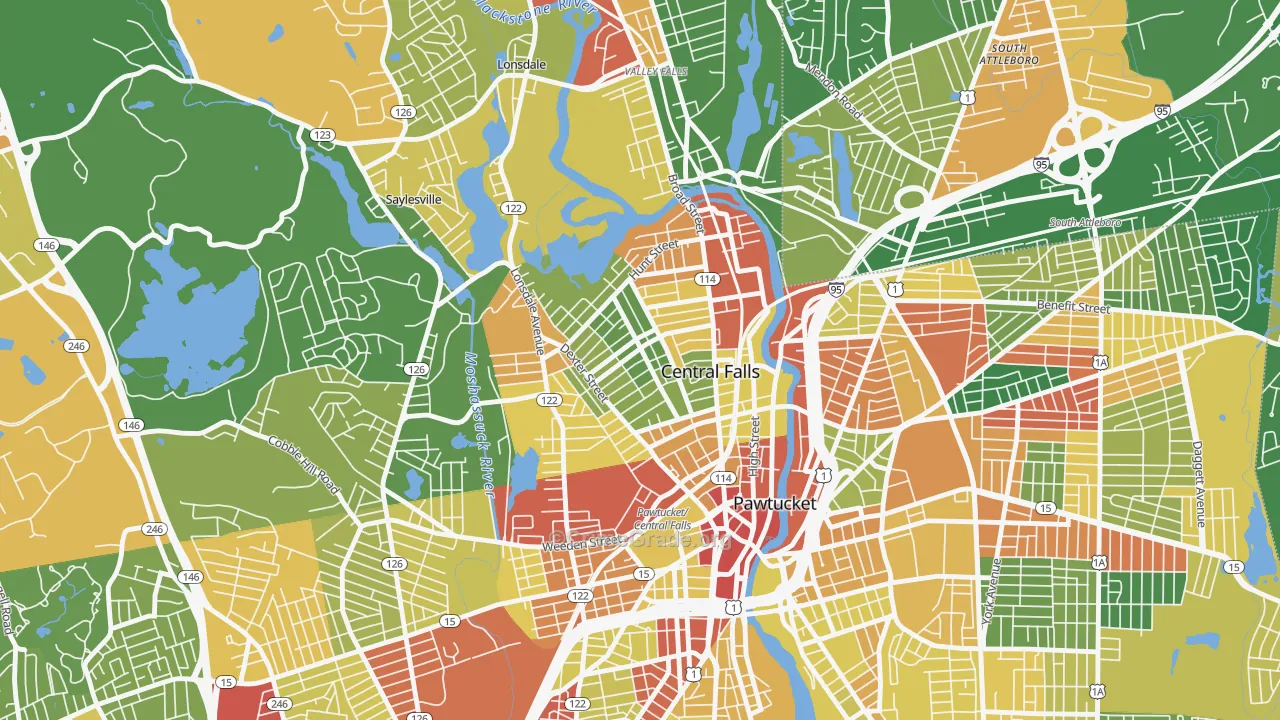 Central Falls, RI Map of Vandalism Rates