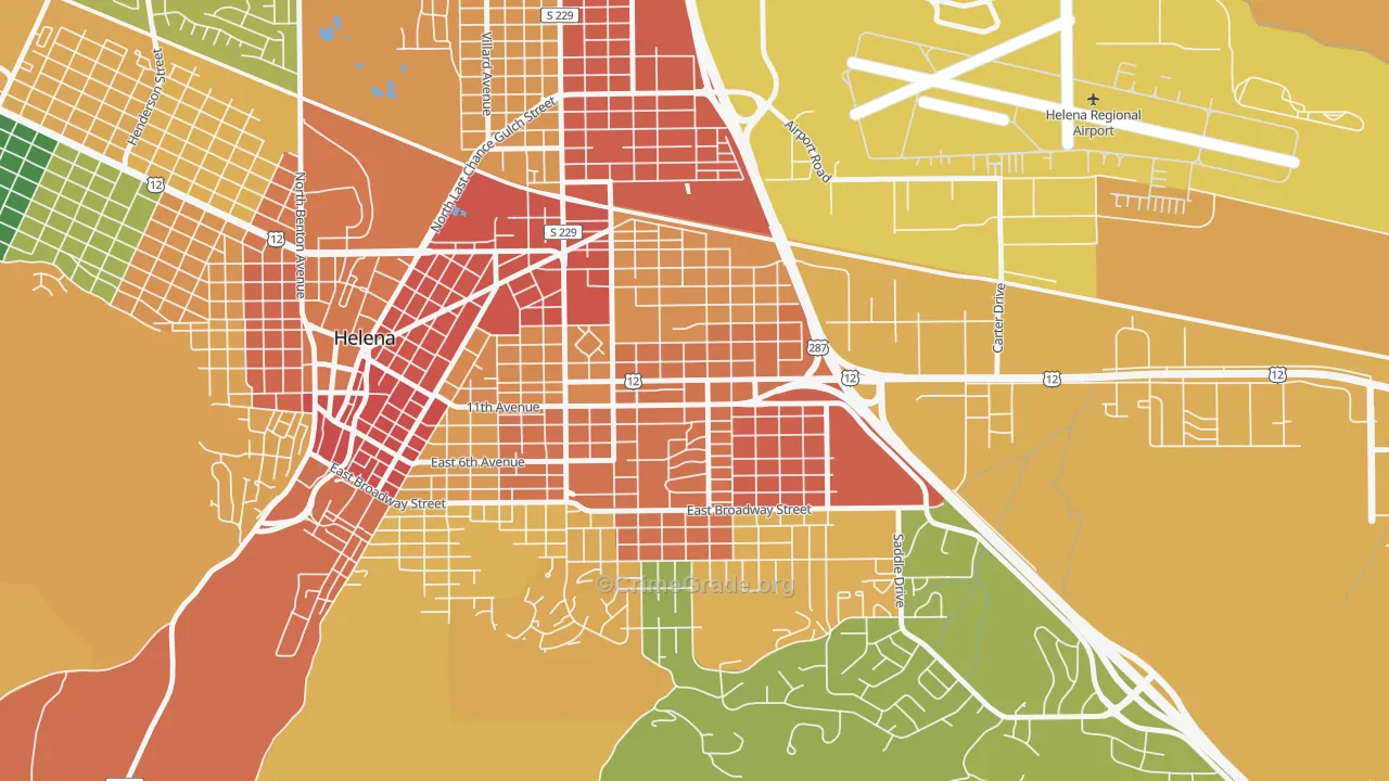 Central, Helena, MT Map of Vandalism Rates