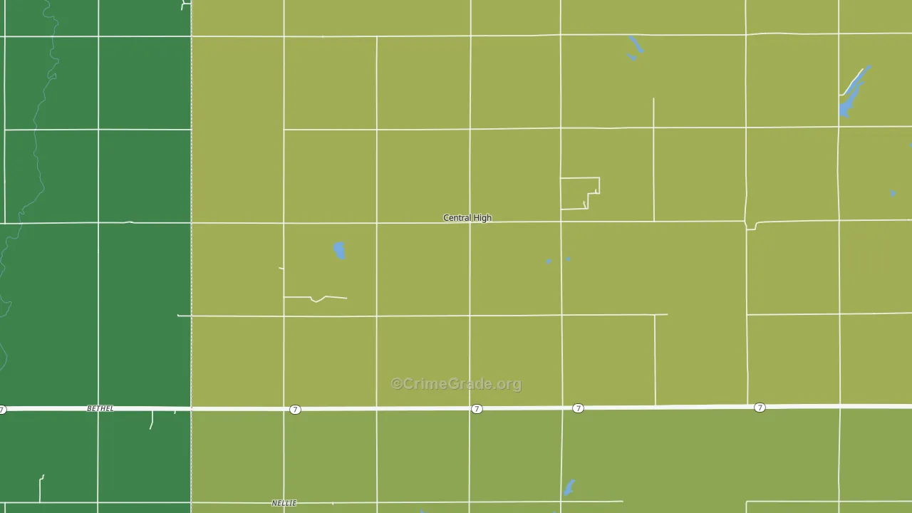 Central High, OK Map of Vandalism Rates