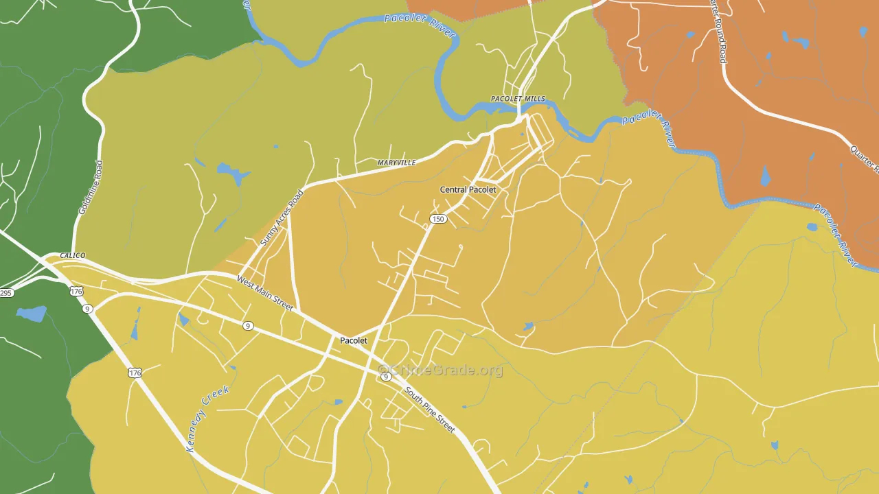 Central Pacolet, SC Map of Vandalism Rates