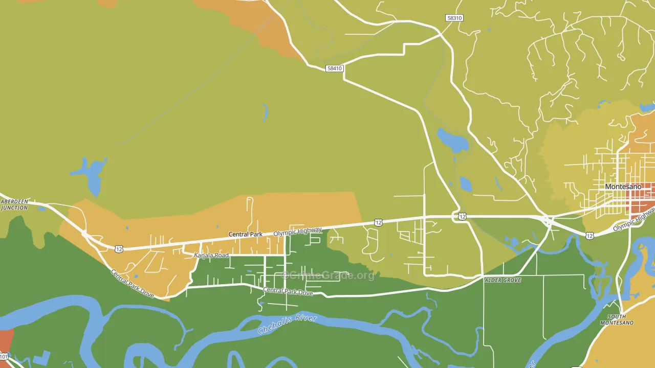 Central Park, WA Map of Vandalism Rates