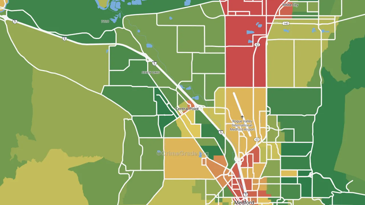 Central Point, OR Map of Vandalism Rates