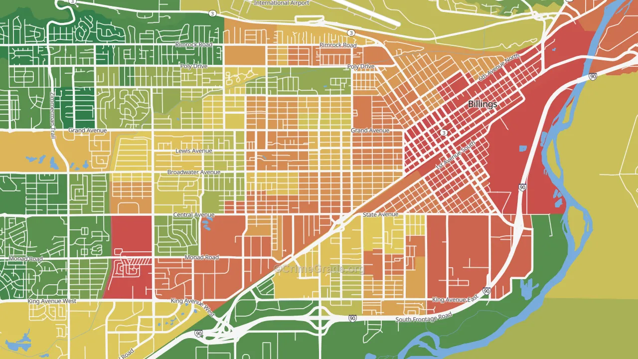 Central Terry, Billings, MT Map of Vandalism Rates