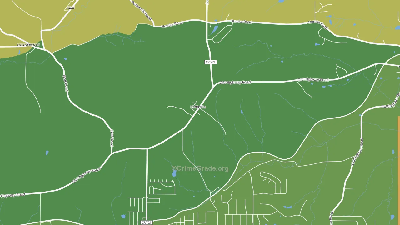 Centralia, IA Map of Vandalism Rates