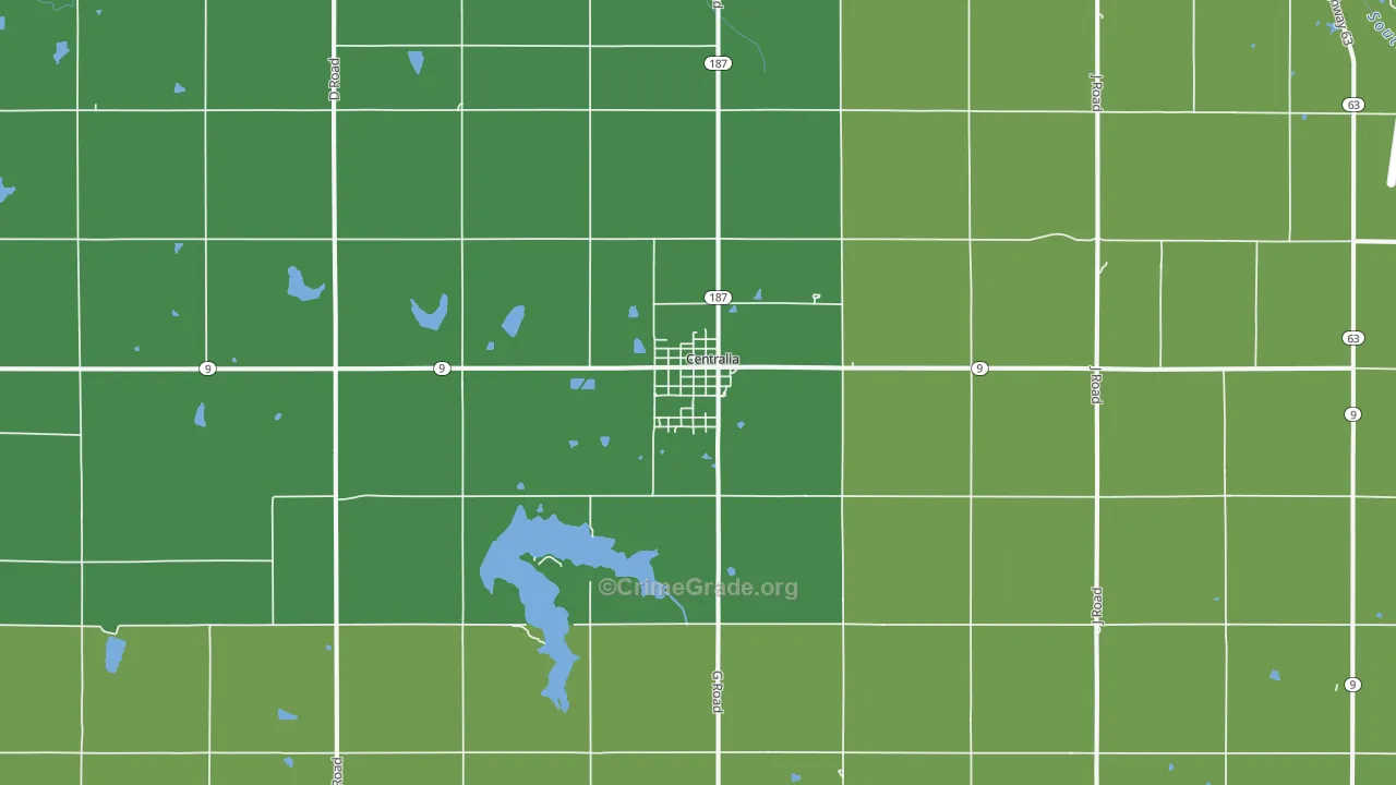 Centralia, KS Map of Vandalism Rates