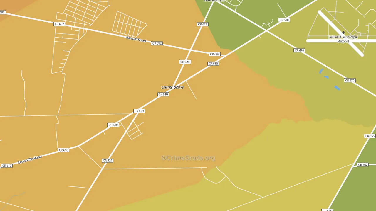 Centre Grove, NJ Map of Vandalism Rates