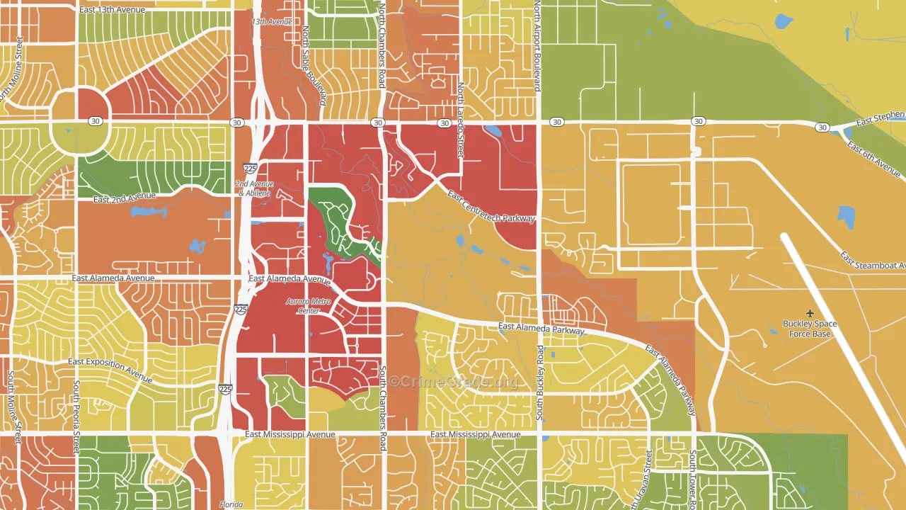 Centretech, Aurora, CO Map of Vandalism Rates