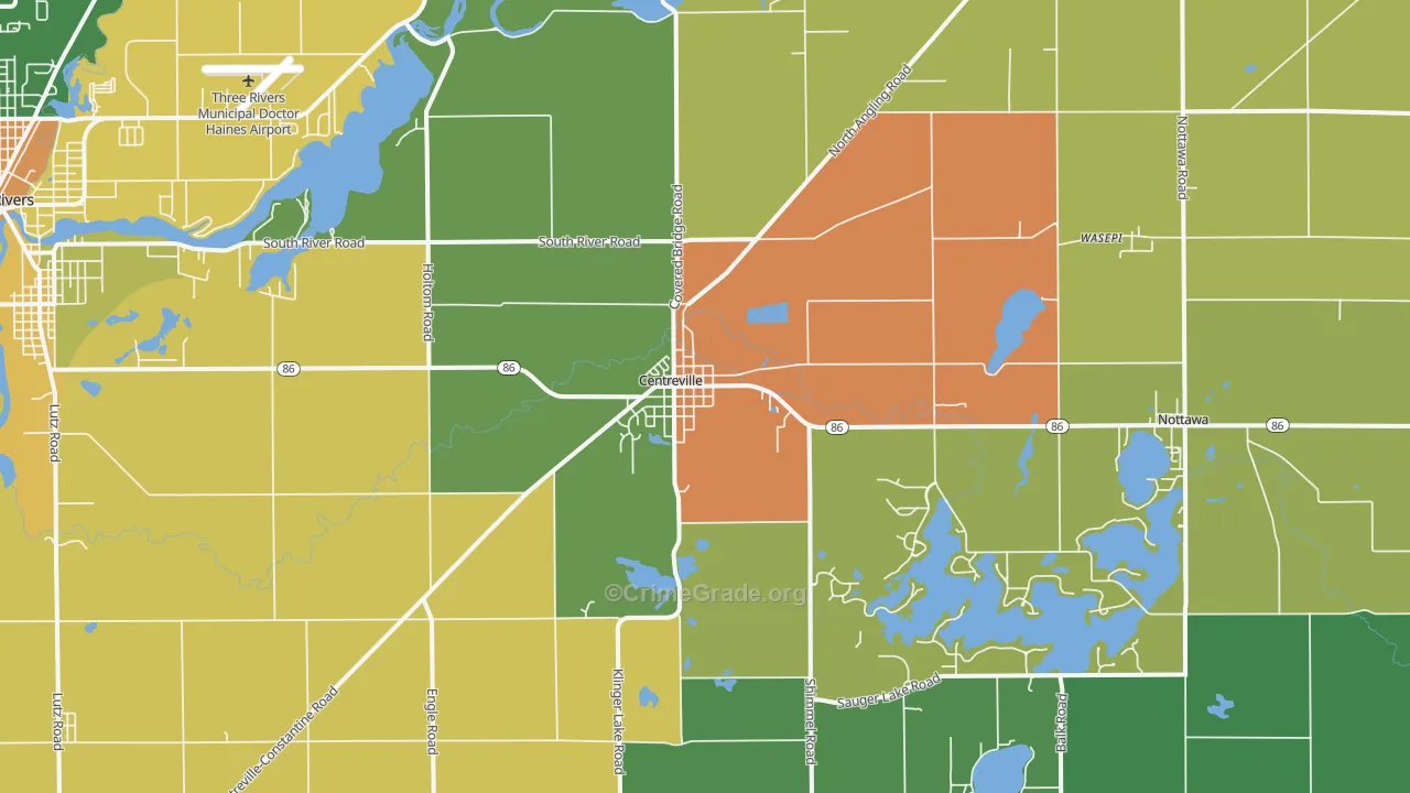 Centreville, MI Map of Vandalism Rates