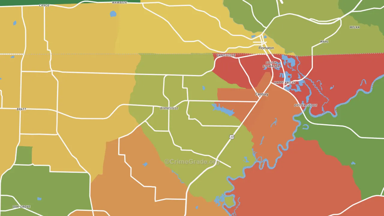 Century, FL Map of Vandalism Rates