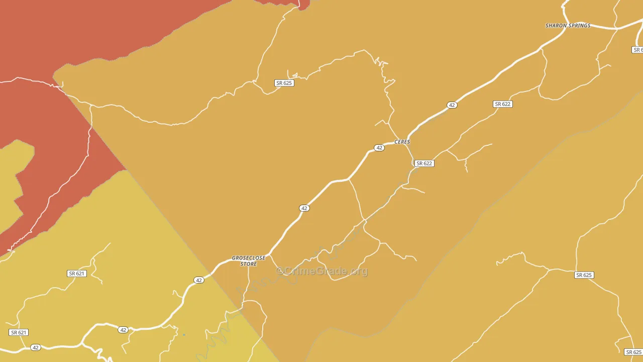 Ceres, VA Map of Vandalism Rates
