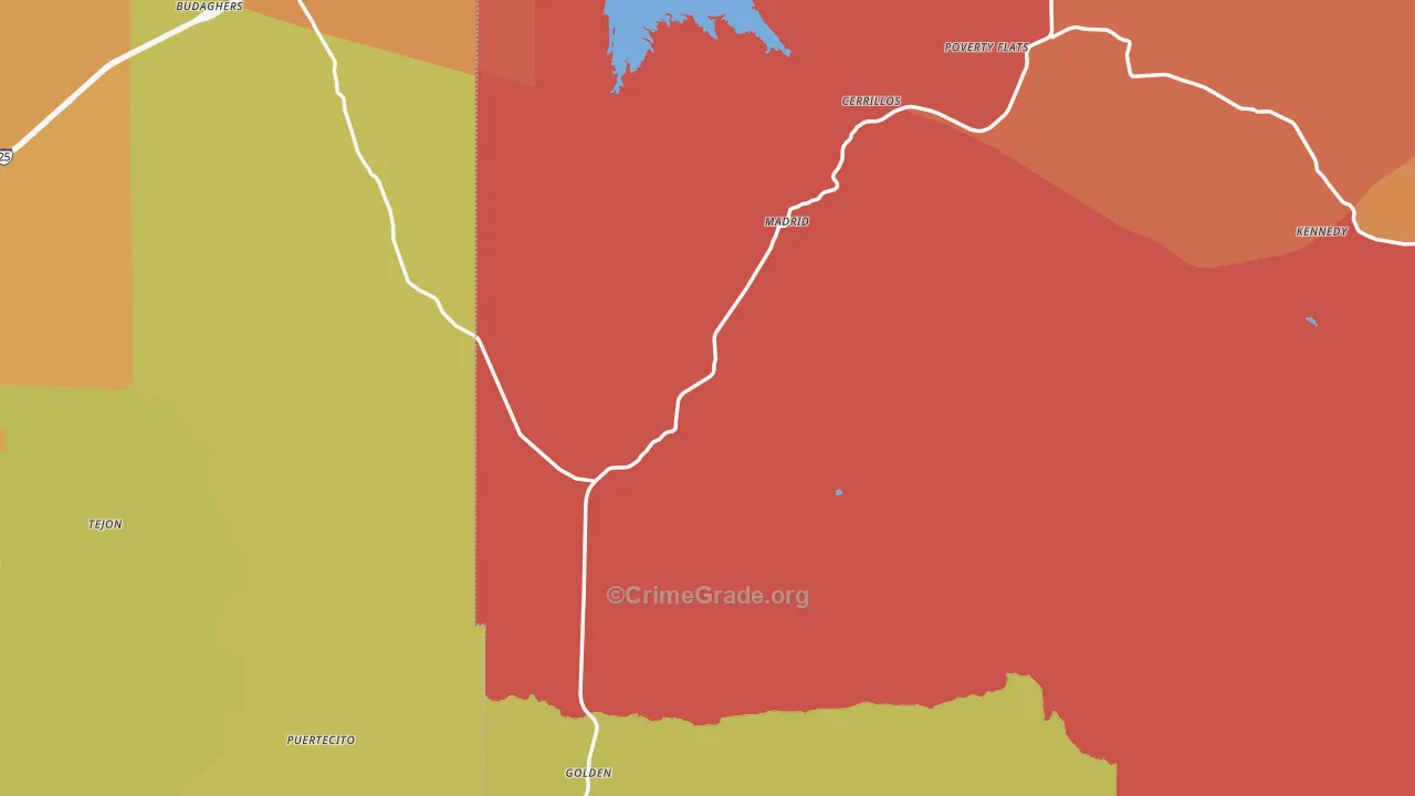 Cerrillos, NM Map of Vandalism Rates