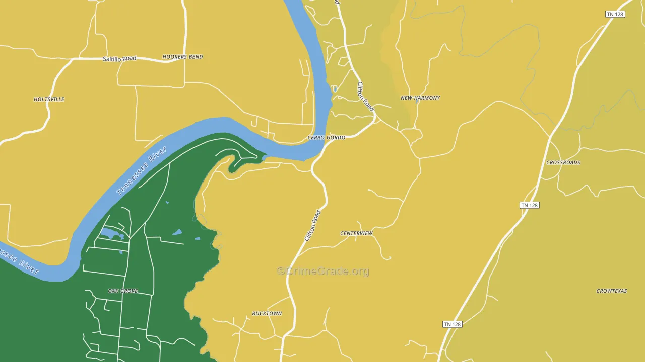 Cerro Gordo, TN Map of Vandalism Rates