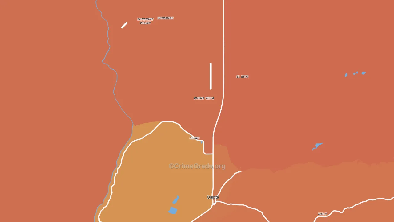 Cerro, NM Map of Vandalism Rates
