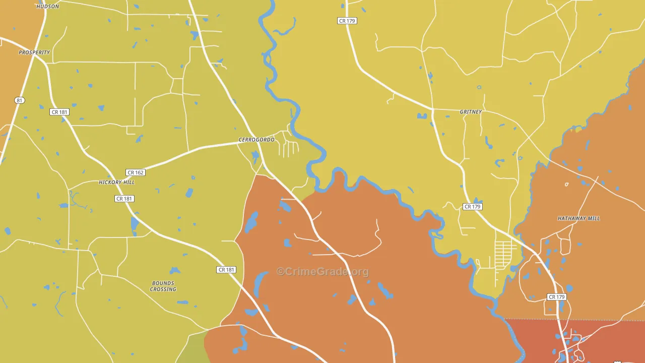 Cerrogordo, FL Map of Vandalism Rates