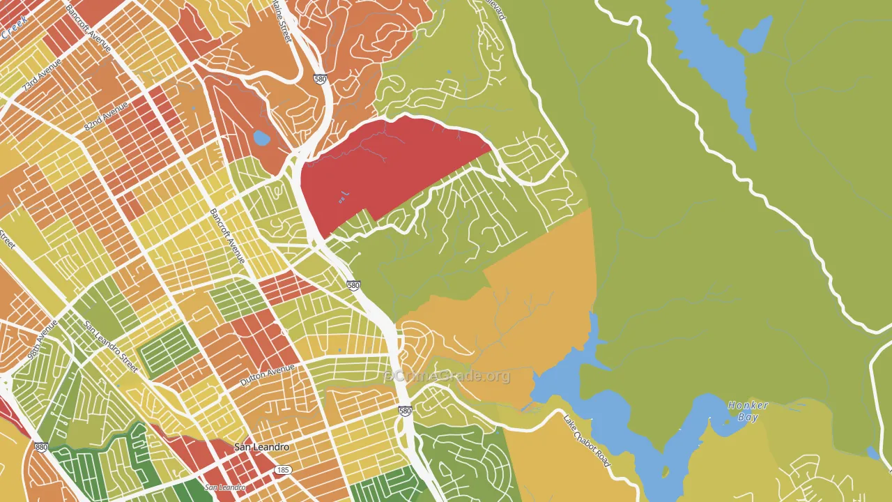 Chabot Park, Oakland, CA Map of Vandalism Rates