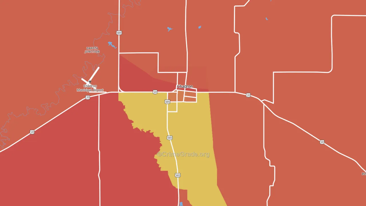 Chadron, NE Map of Vandalism Rates