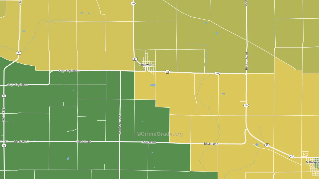 Chadwick, IL Map of Vandalism Rates