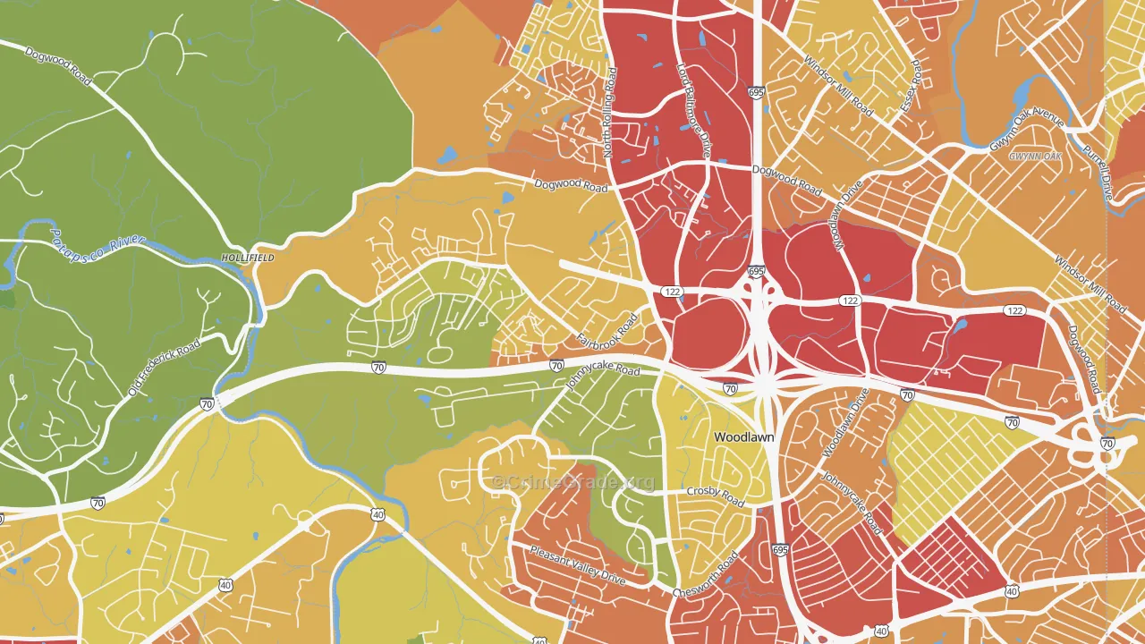 Chadwick Manor, Woodlawn, MD Map of Vandalism Rates