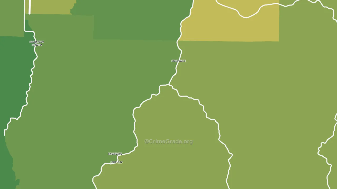 Chadwick, MO Map of Vandalism Rates