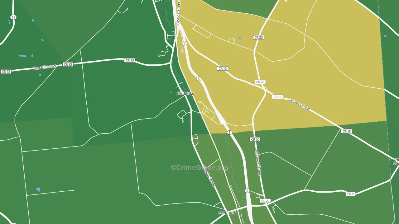 Chadwicks, NY Map of Vandalism Rates
