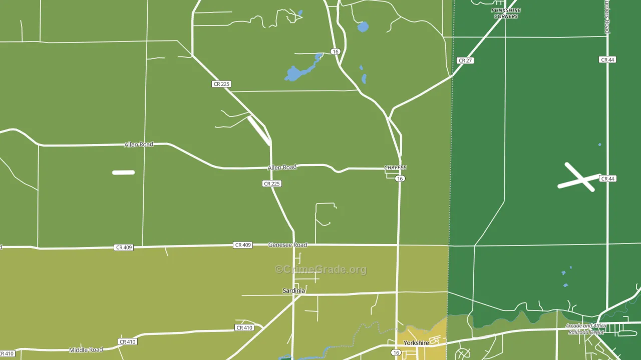 Chaffee, NY Map of Vandalism Rates