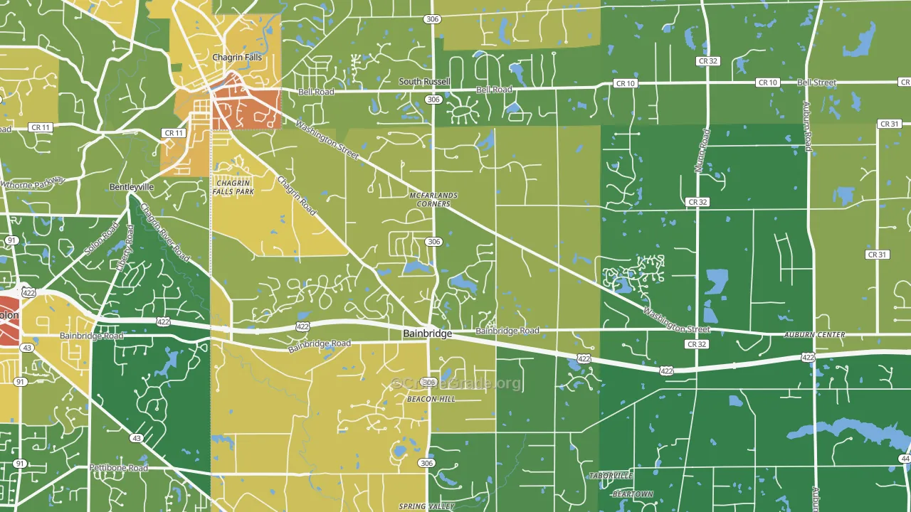Chagrin Falls, OH Map of Vandalism Rates