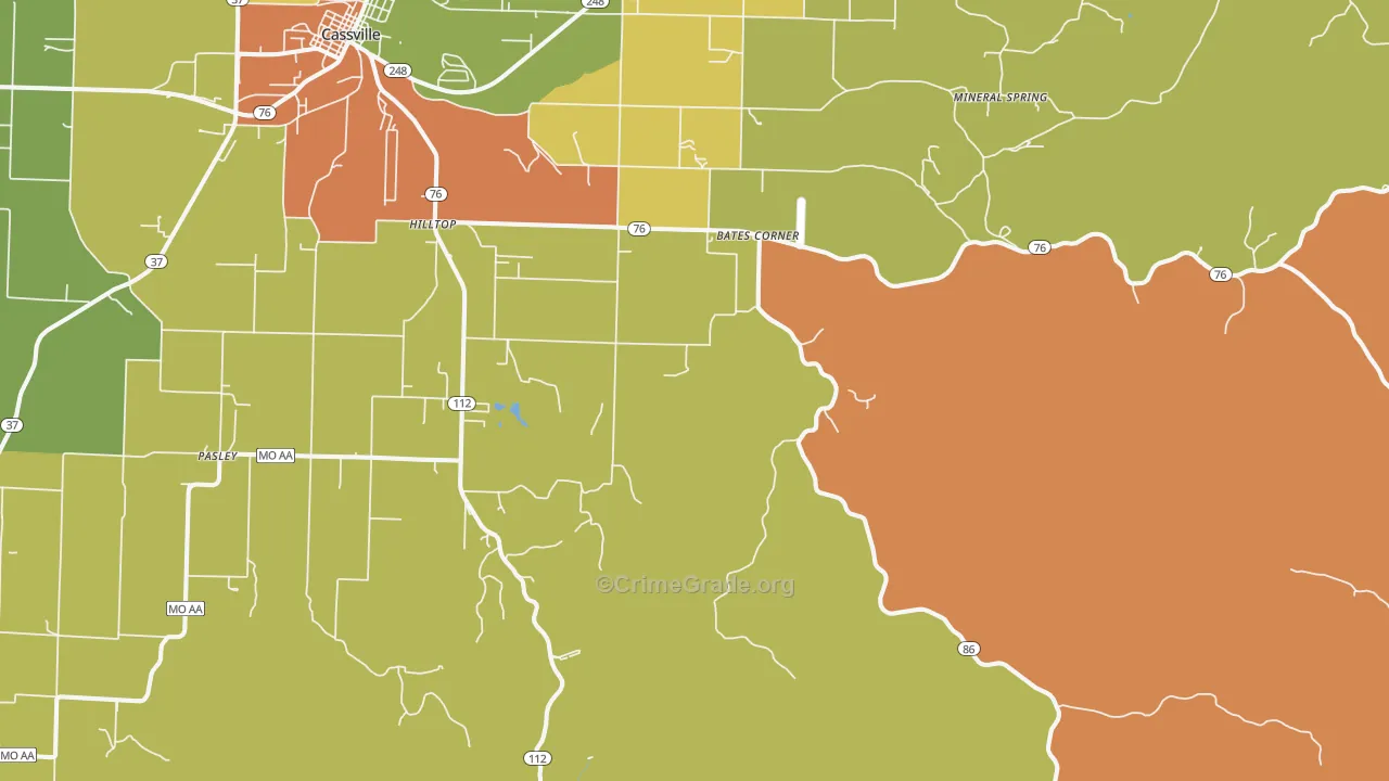 Chain-O-Lakes, MO Map of Vandalism Rates