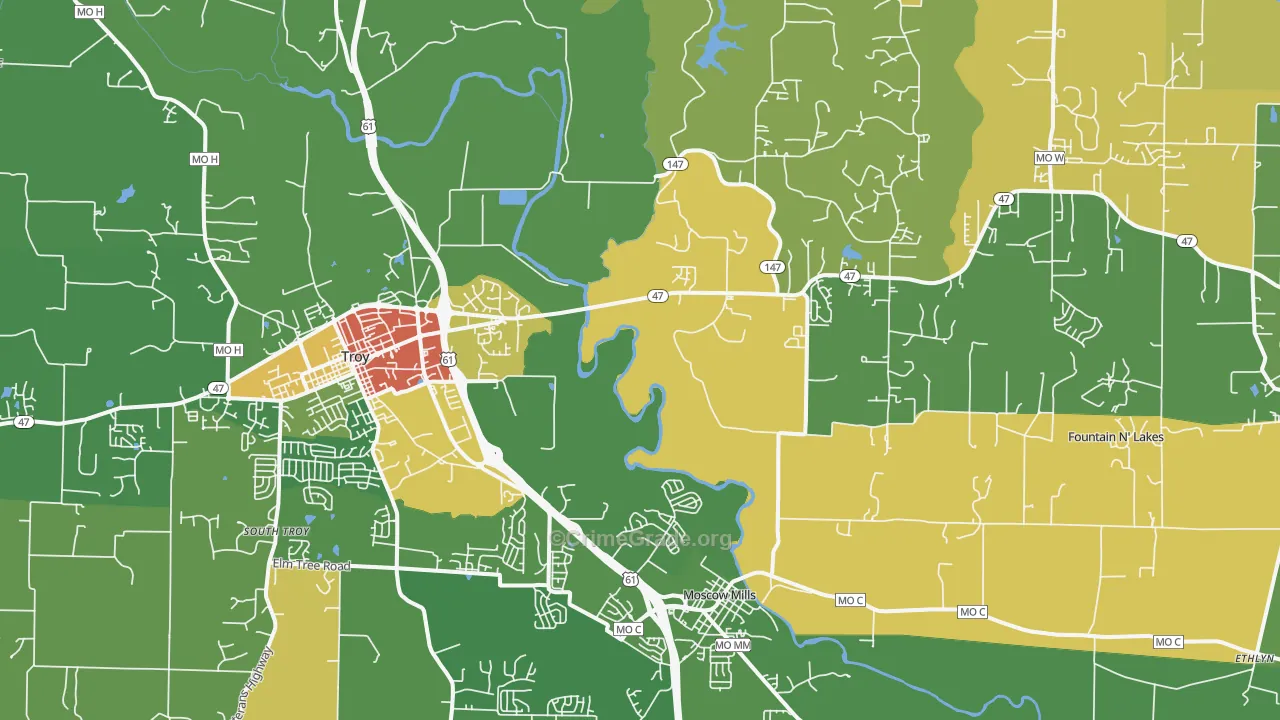 Chain of Rocks, MO Map of Vandalism Rates