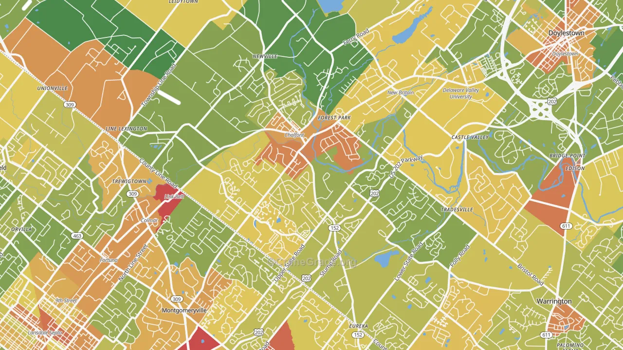 Chalfont, PA Map of Vandalism Rates