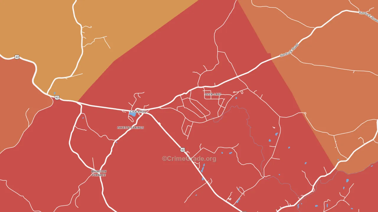 Chalkhill, PA Map of Vandalism Rates