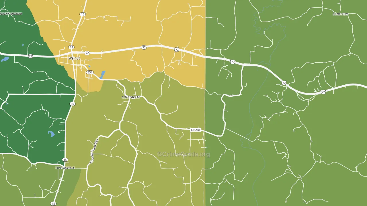 Chalybeate, MS Map of Vandalism Rates