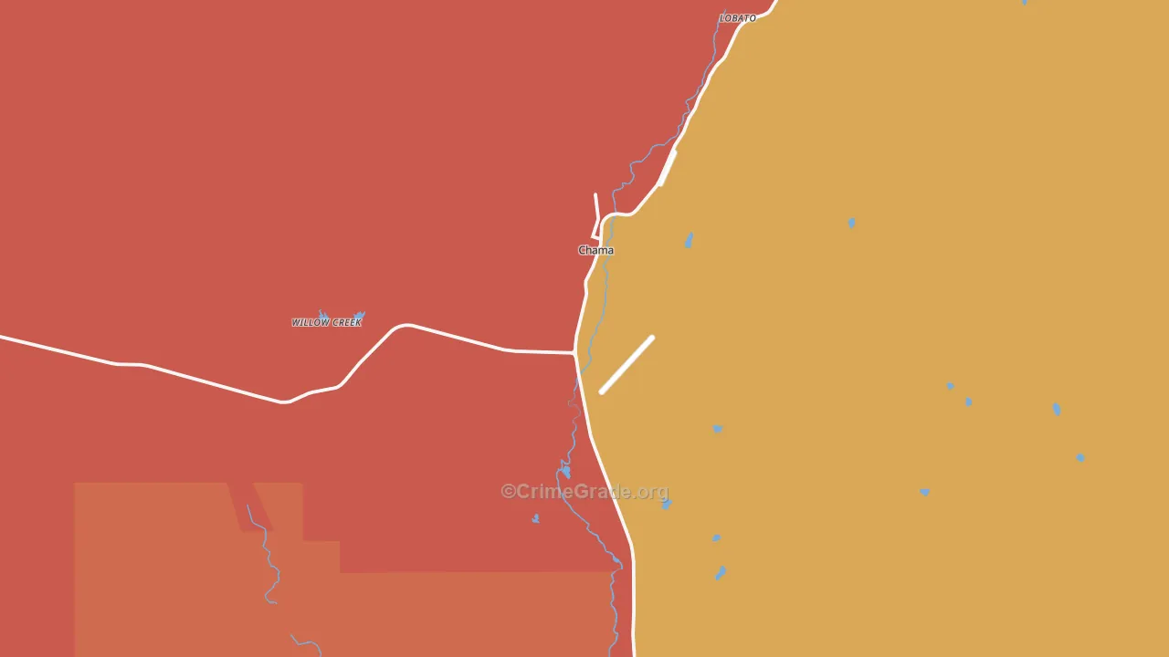 Chama, NM Map of Vandalism Rates