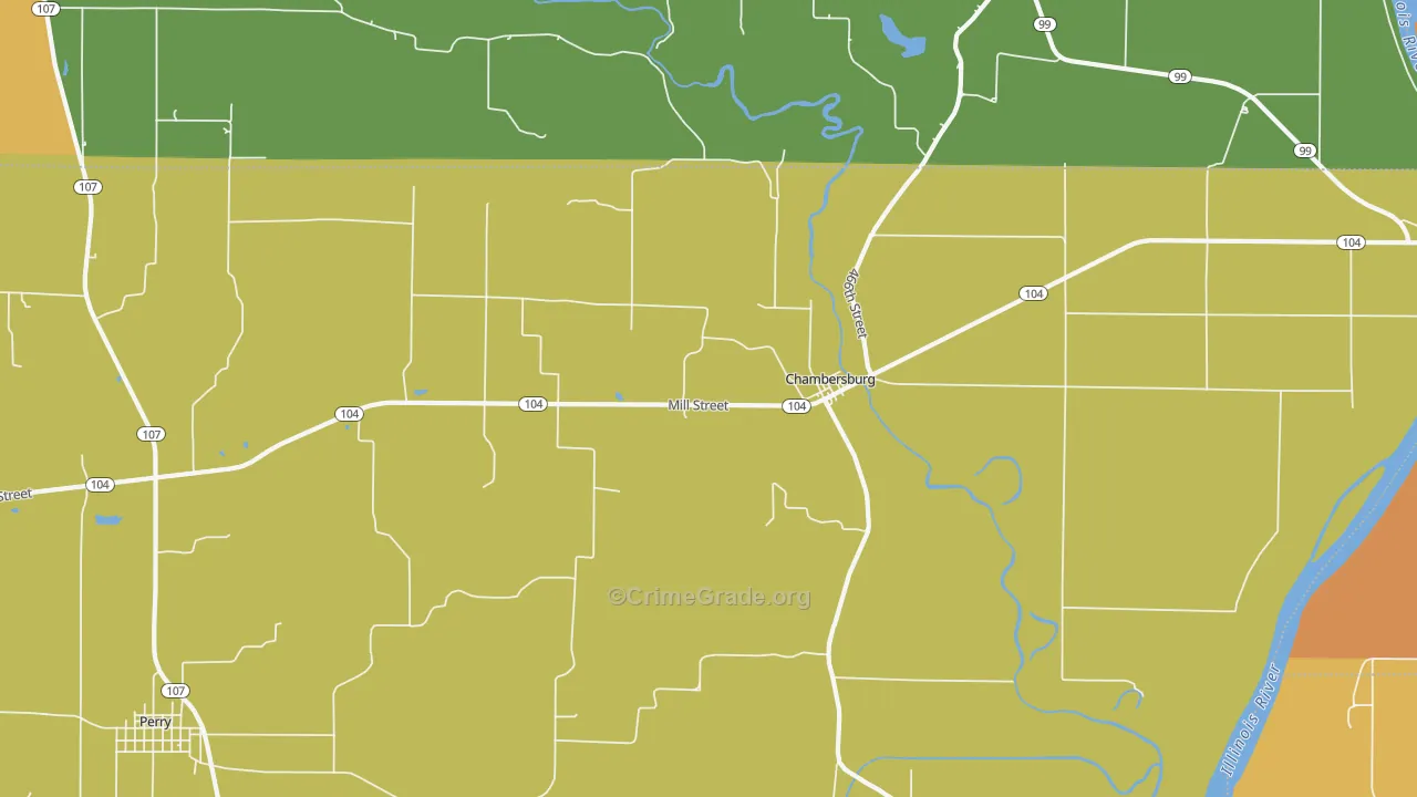 Chambersburg, IL Map of Vandalism Rates