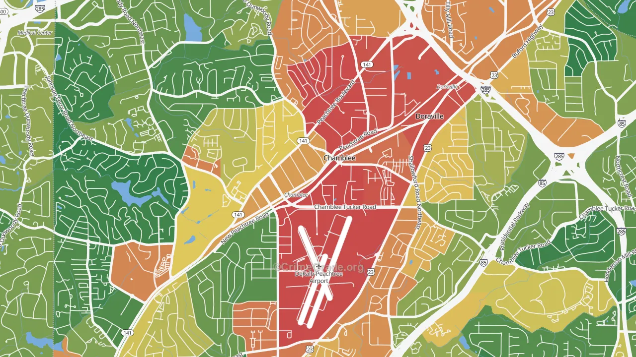 Chamblee, GA Map of Vandalism Rates
