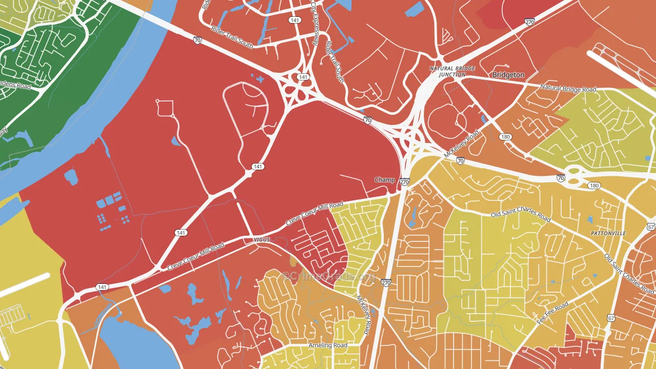 Champ, MO Map of Vandalism Rates