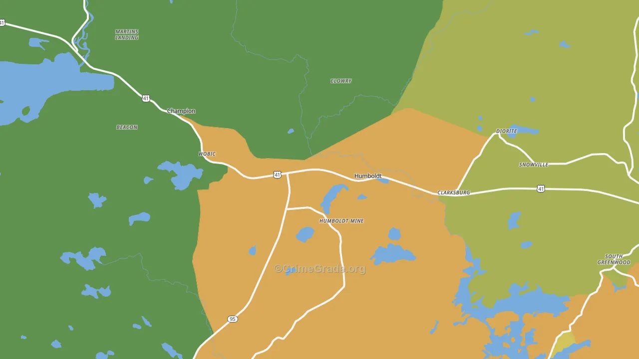 Champion, MI Map of Vandalism Rates