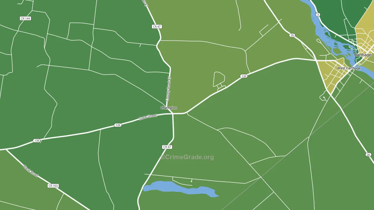 Champion, NY Map of Vandalism Rates