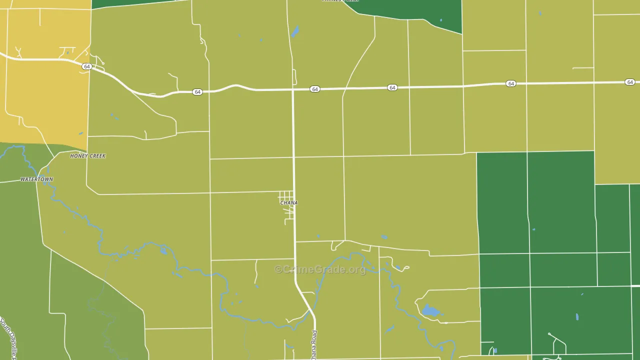 Chana, IL Map of Vandalism Rates