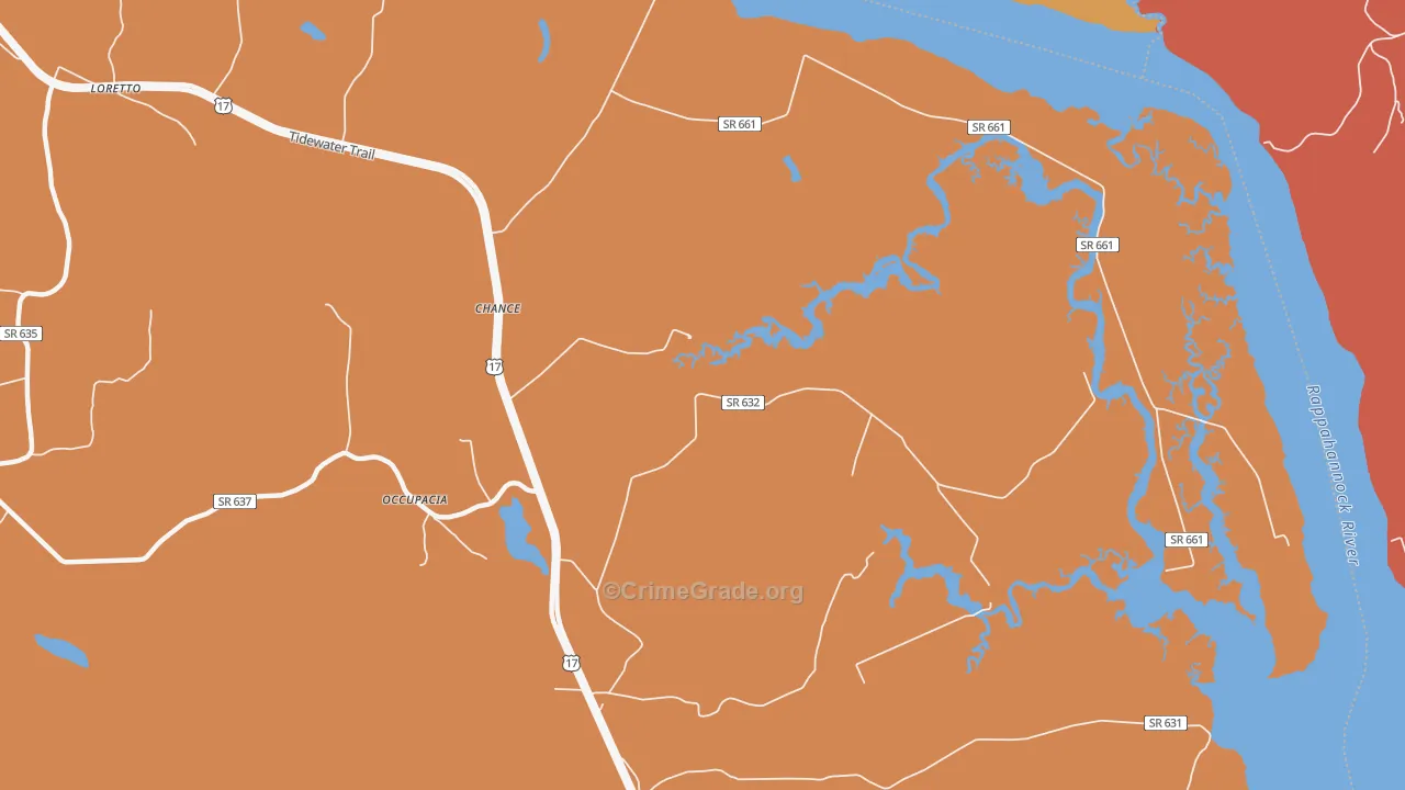 Chance, VA Map of Vandalism Rates