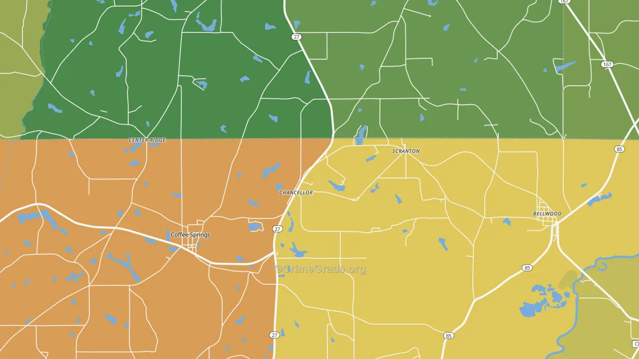 Chancellor, AL Map of Vandalism Rates