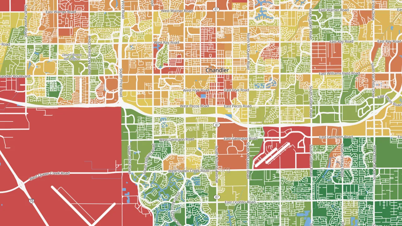 Chandler, AZ Map of Vandalism Rates
