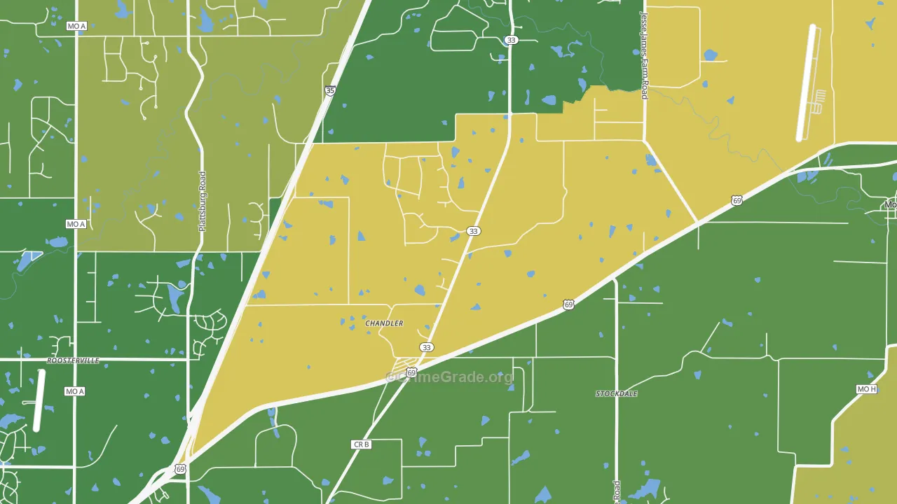 Chandler, MO Map of Vandalism Rates