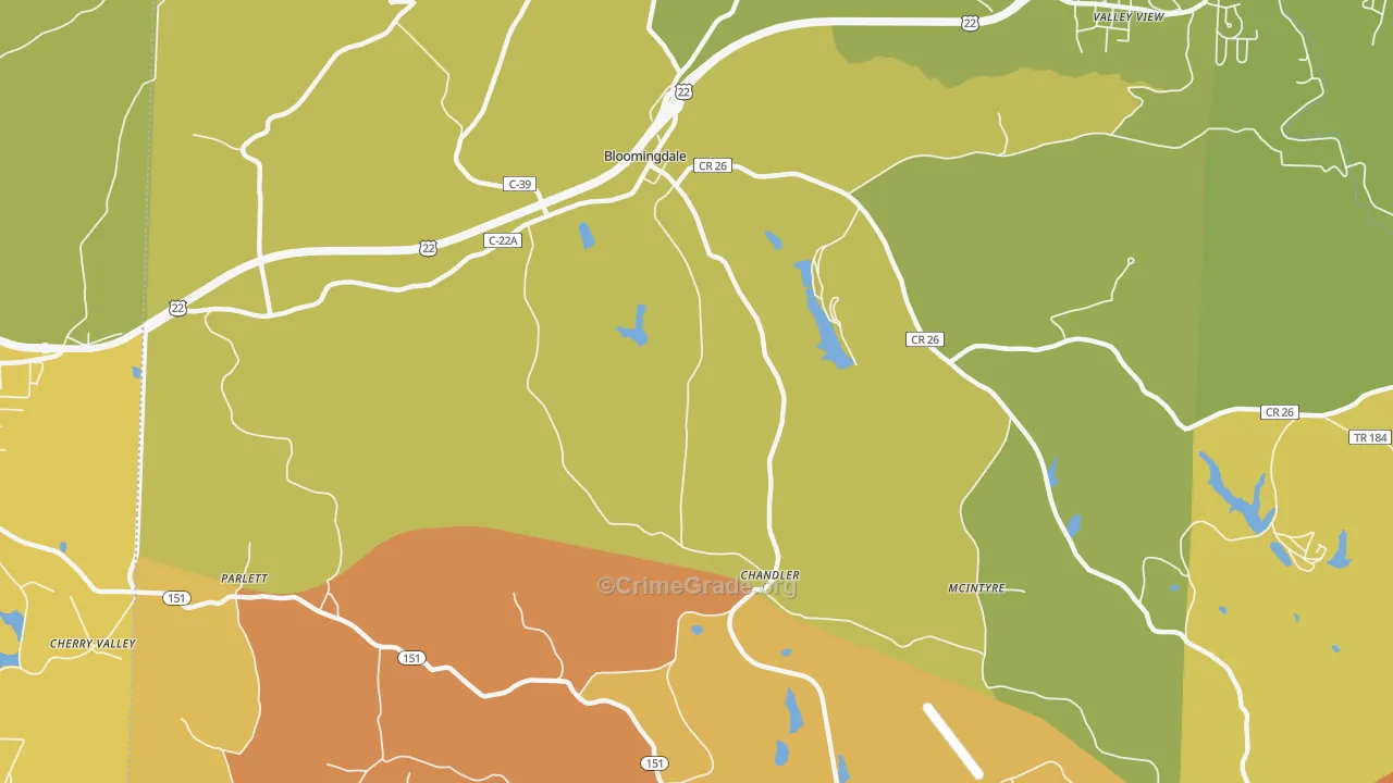 Chandler, OH Map of Vandalism Rates