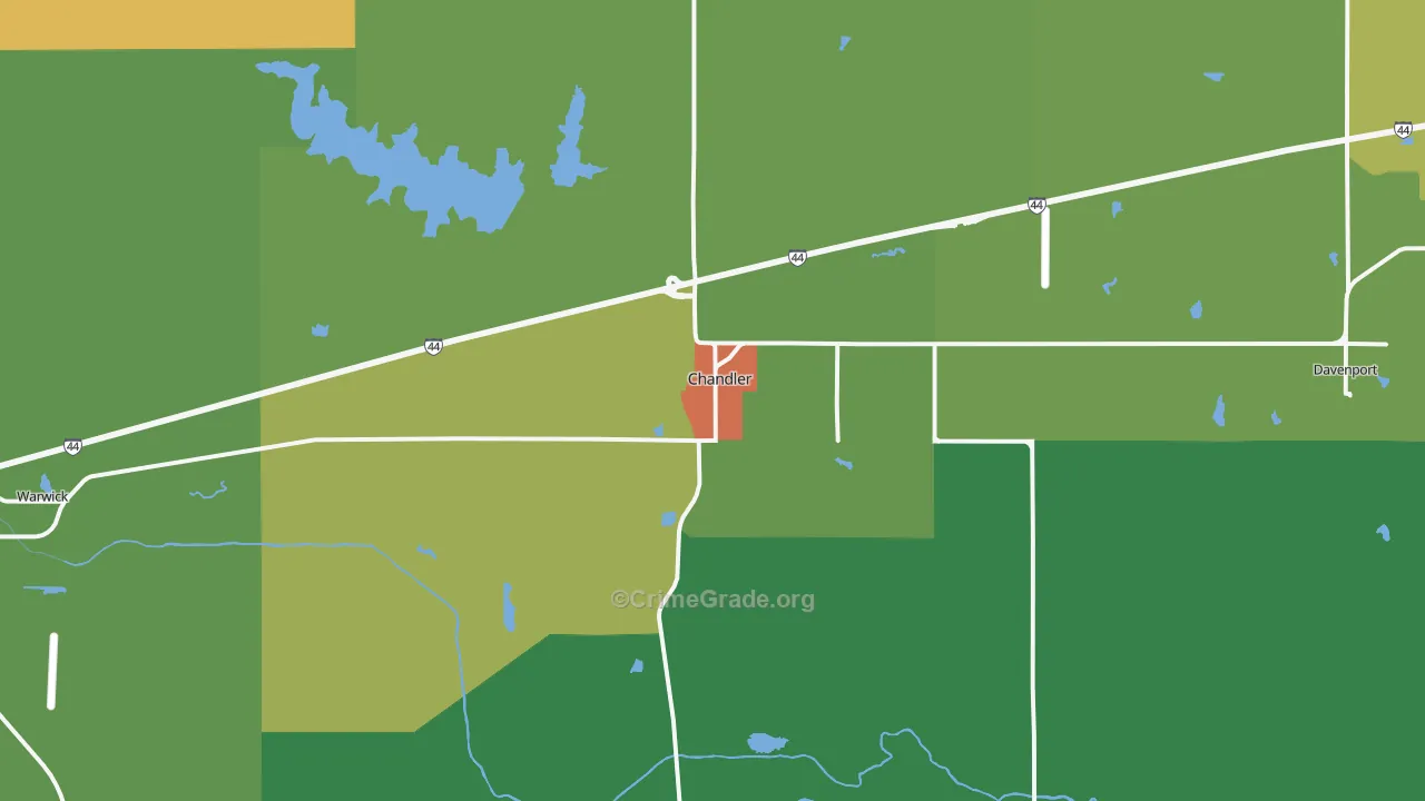 Chandler, OK Map of Vandalism Rates