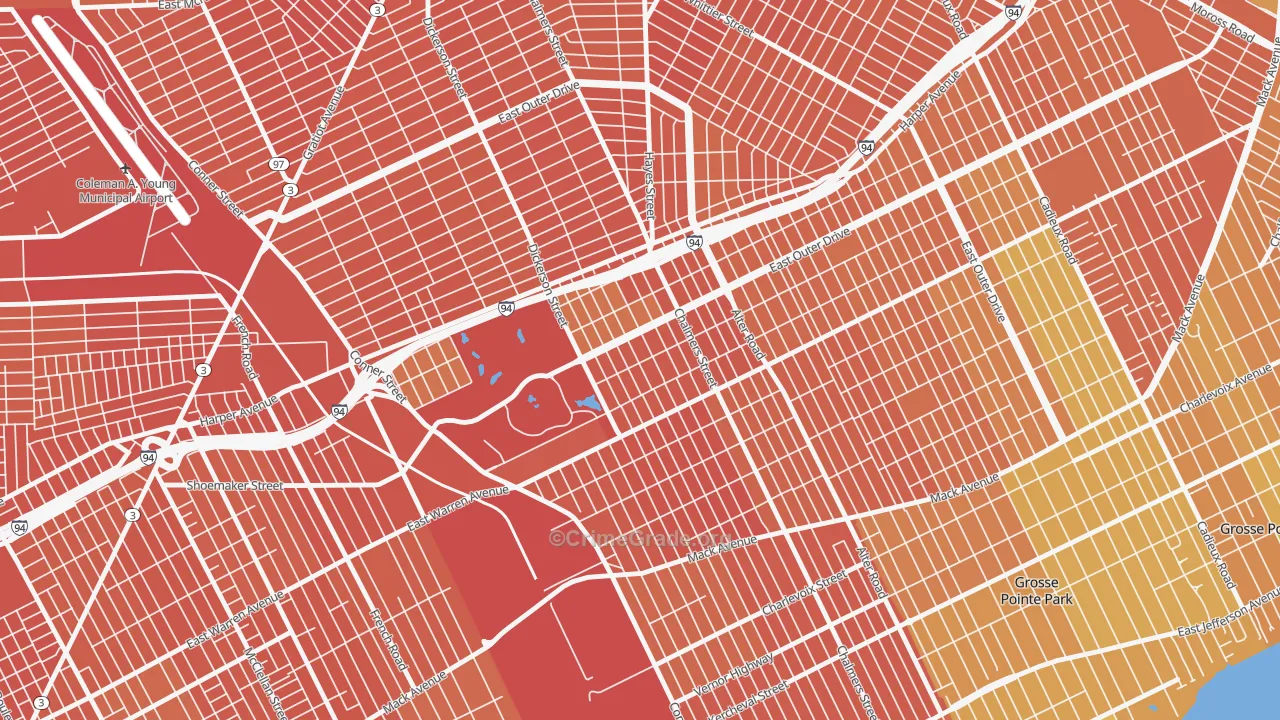 Chandler Park, Detroit, MI Map of Vandalism Rates