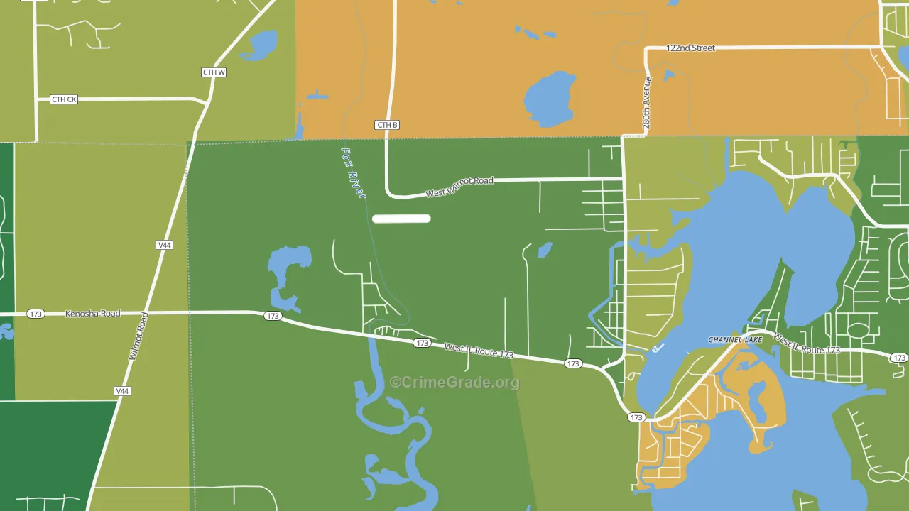 Channel Lake, IL Map of Vandalism Rates
