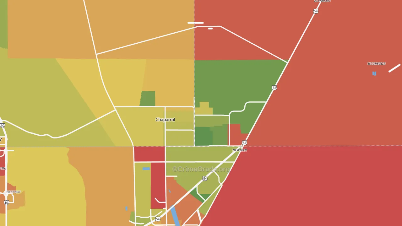 Chaparral, NM Map of Vandalism Rates