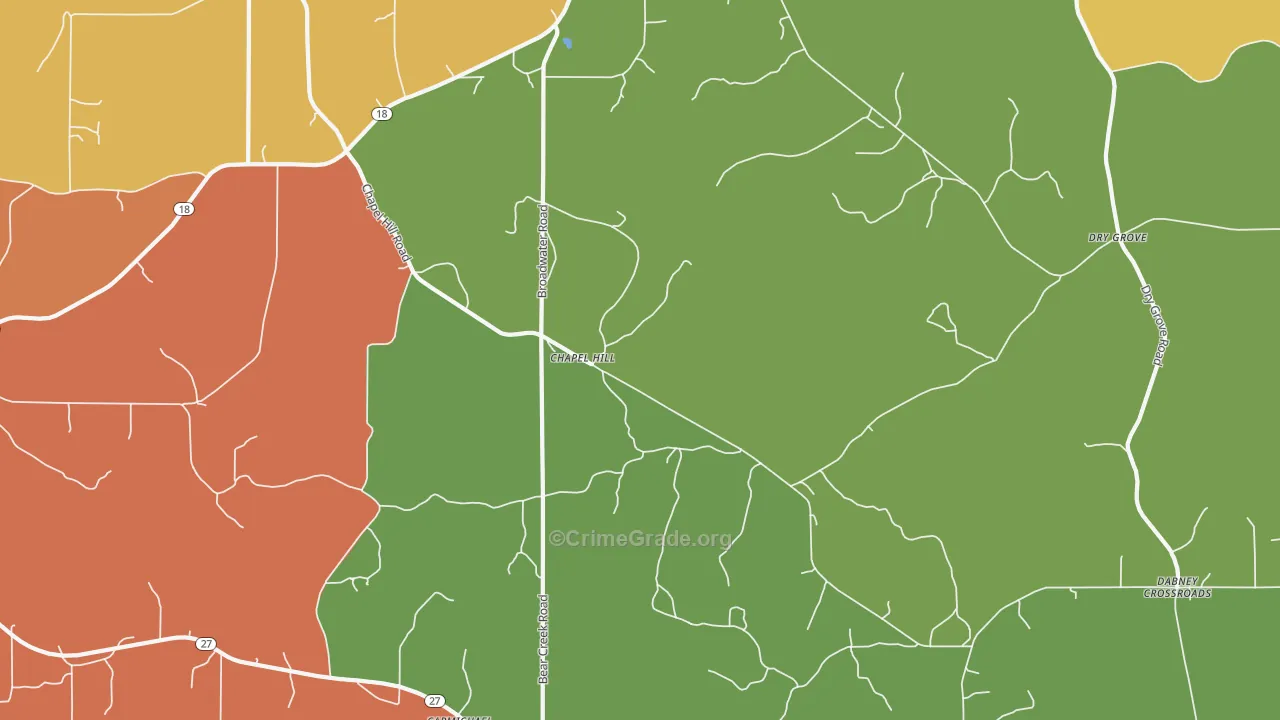 Chapel Hill, MS Map of Vandalism Rates