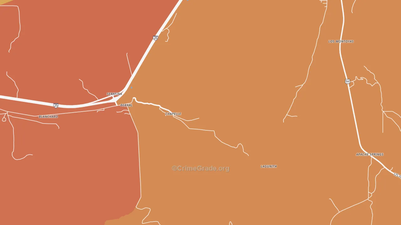 Chapelle, NM Map of Vandalism Rates
