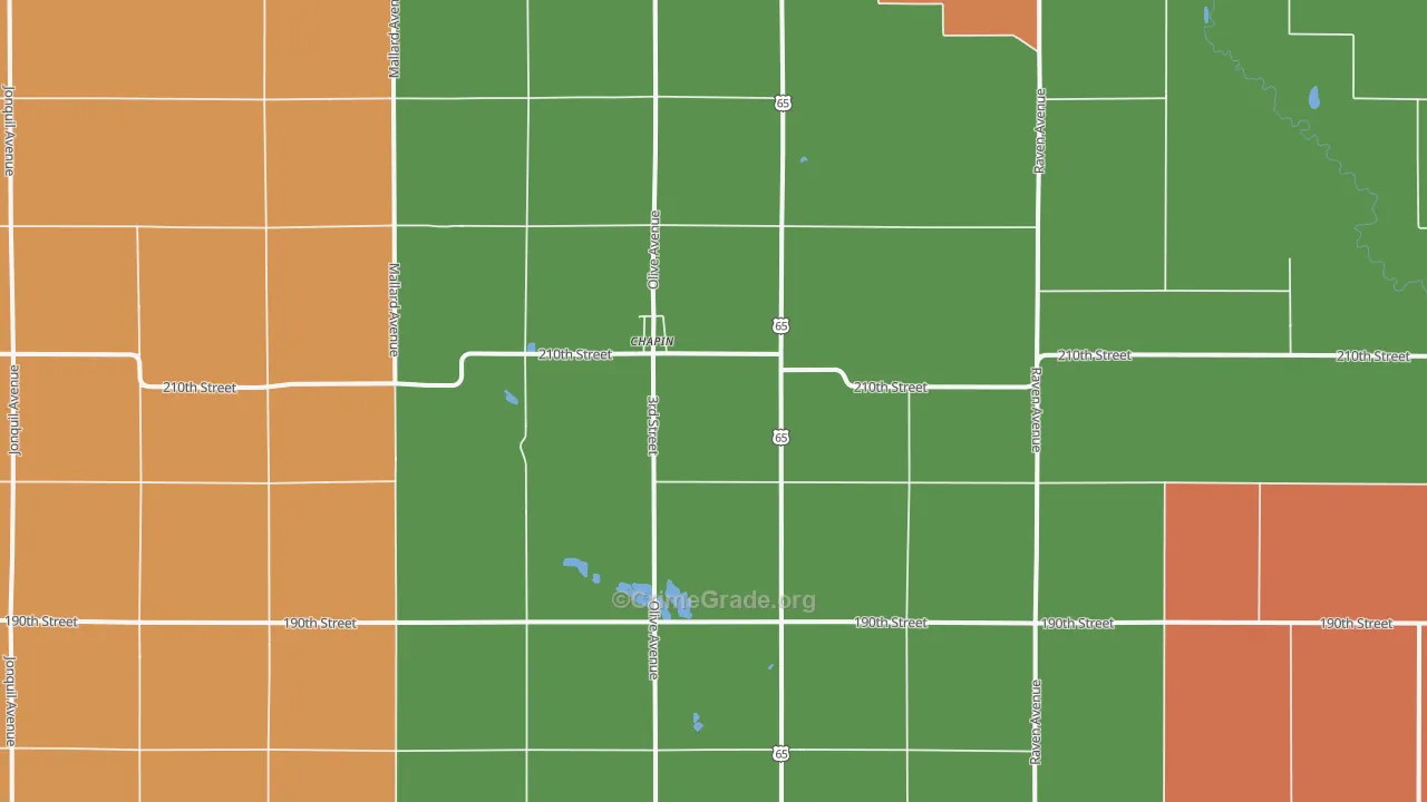 Chapin, IA Map of Vandalism Rates